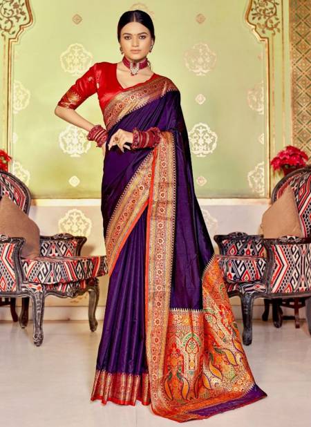 Navy Blue Colour RAJYOG AARCHI New Exclusive Wear Soft Banarasi Plain Silk Latest Saree Collection 9203